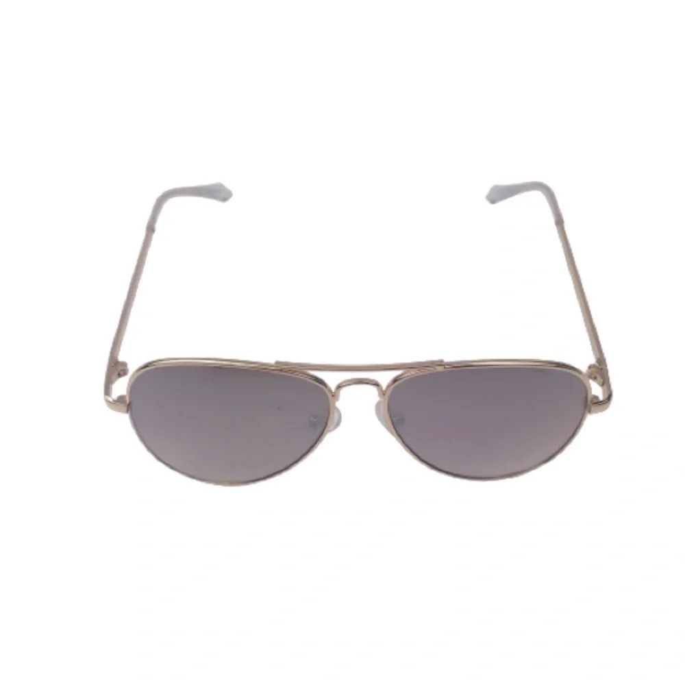 J. CREW Kids Aviator Sunglasses Gold Metal Frame Burgundy Lens Unisex NWT